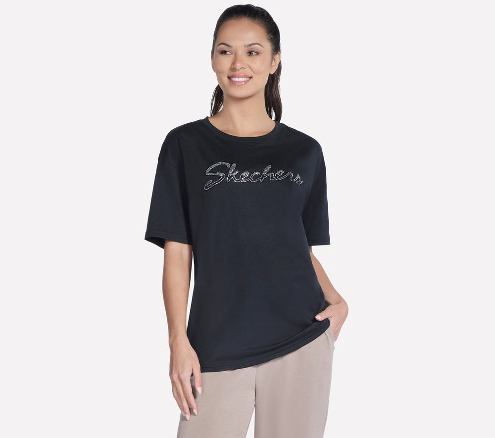 Skechers Script Diamond Studded Short Sleeve Tee
