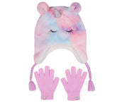 Skechers Cold Weather Plush Tie-Dye Unicorn Hat Set