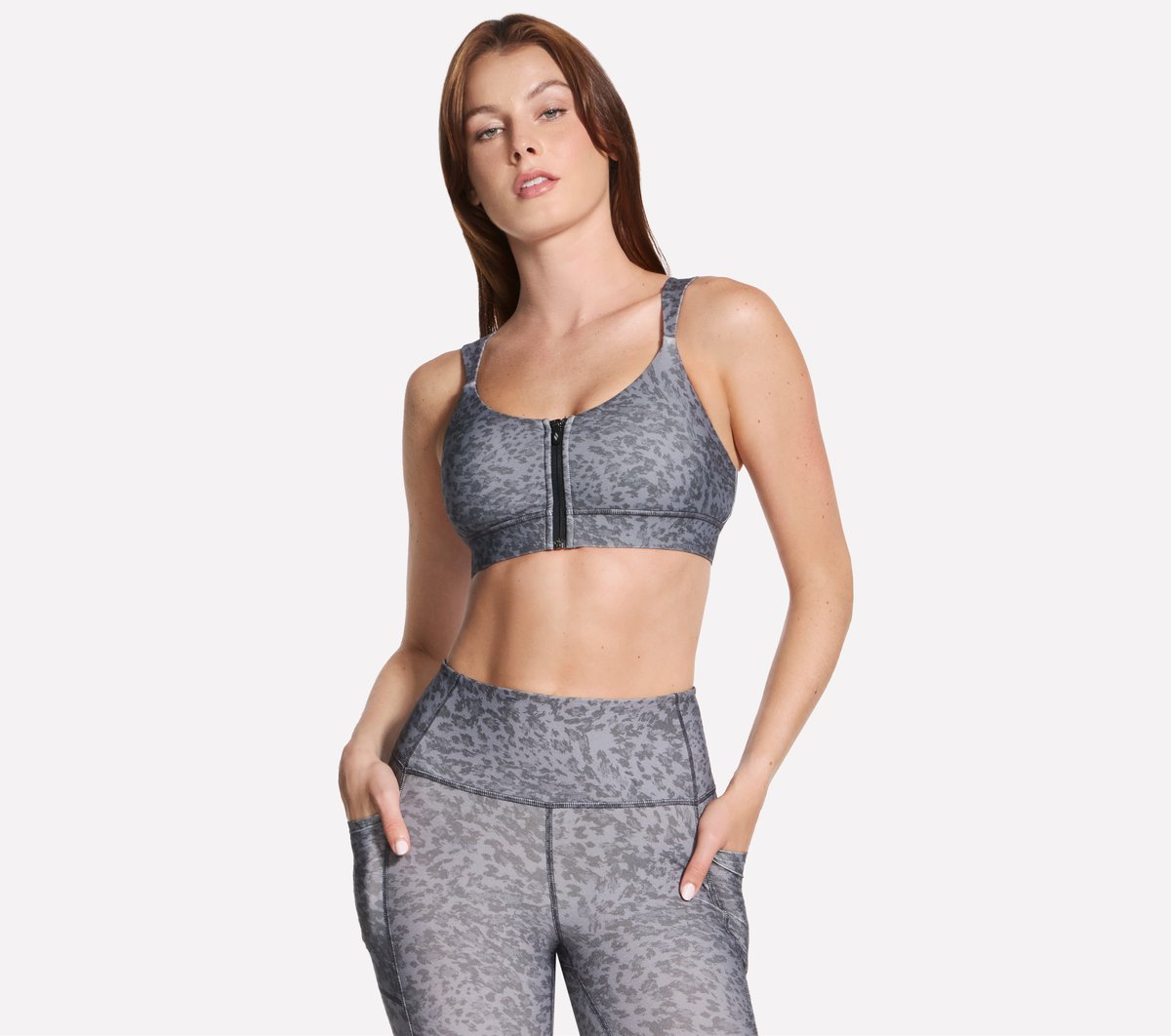 Skechers GO WALK Evolution Printed Zip Front Bra