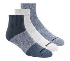 Skechers 3 Pack Men's Colorblock Quarter Socks