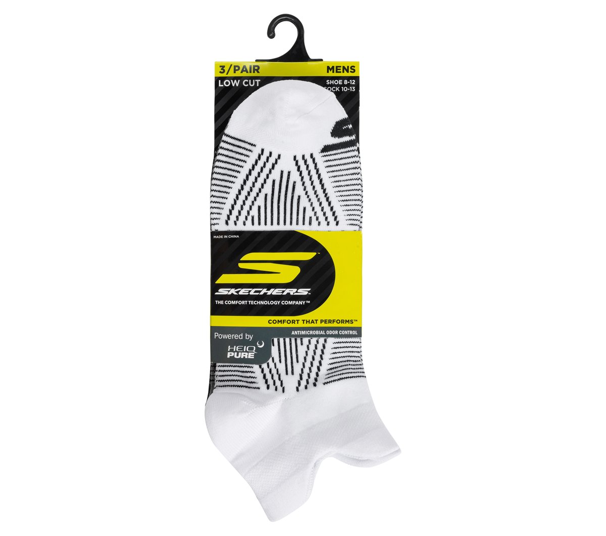 Skechers 3 Pack Men's Performance Low Cut Pattern Socks
