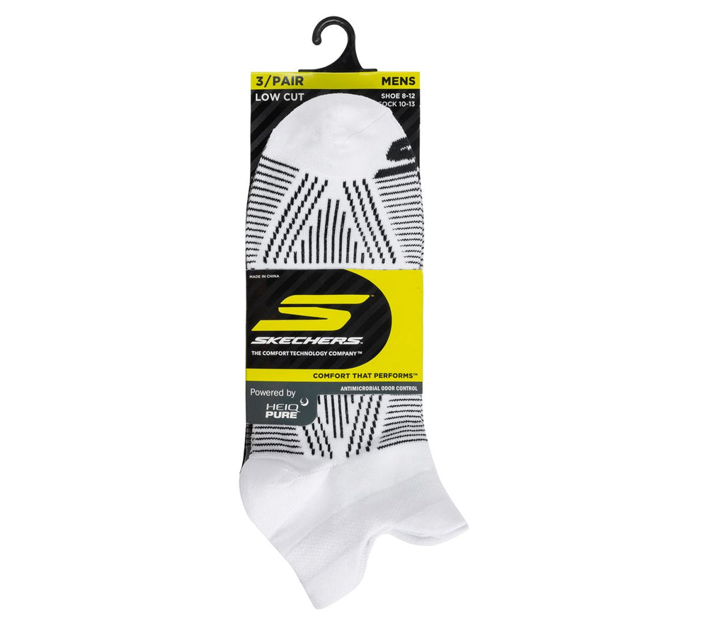Skechers 3 Pack Men's Performance Low Cut Pattern Socks